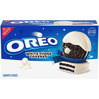 OREO White Fudge Covered Chocolate Sandwich Cookies, Limited Edition Holiday Cookies, 8.5 oz