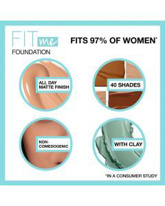 Maybelline Fit Me Matte + Poreless Liquid Foundation Makeup, Toffee