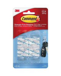Command Clear Mini Hooks, 6 Hooks, 8 Strips/Pack.