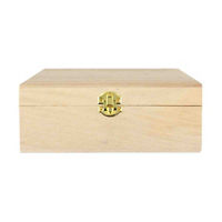 Crafter's Closet Unfinished Wood Hinged Box with Metal Clasp for Painting and Crafts, 5.25" x 8.5" x 3.3"