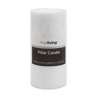 True Living Unscented White Pillar Candle, 2.65x5.45 in