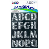 ArtSkills Silver Gem Letter Stickers for Posters, Crafts,