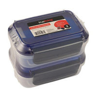 True Living Black Snap Lid Mini Containers, 2 pk
