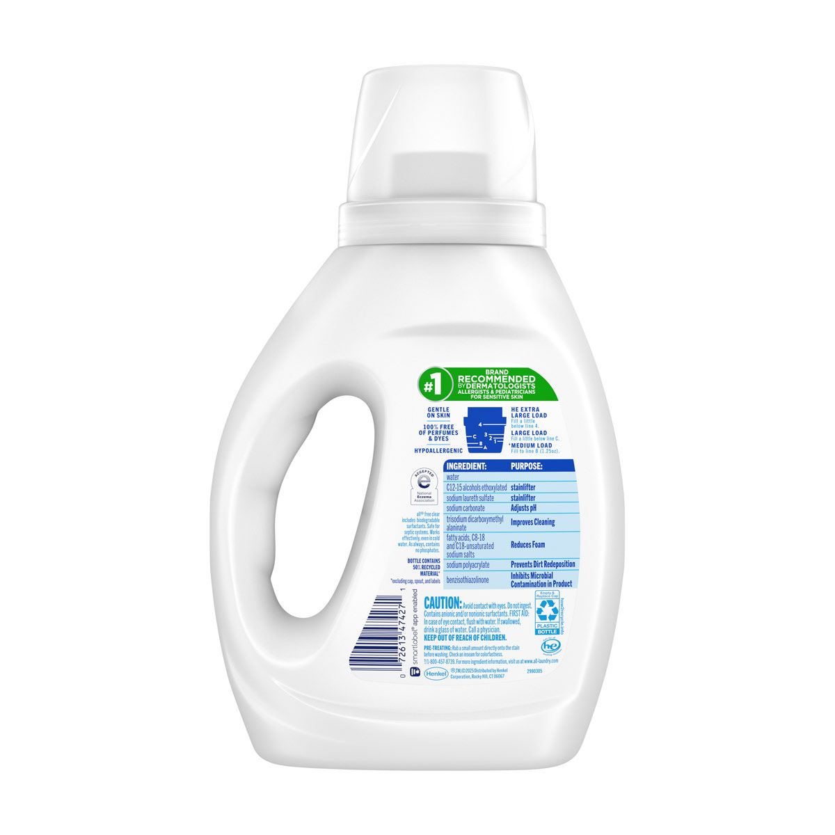 all Liquid Laundry Detergent, Free Clear, 30 Fluid Ounces, 24 Loads