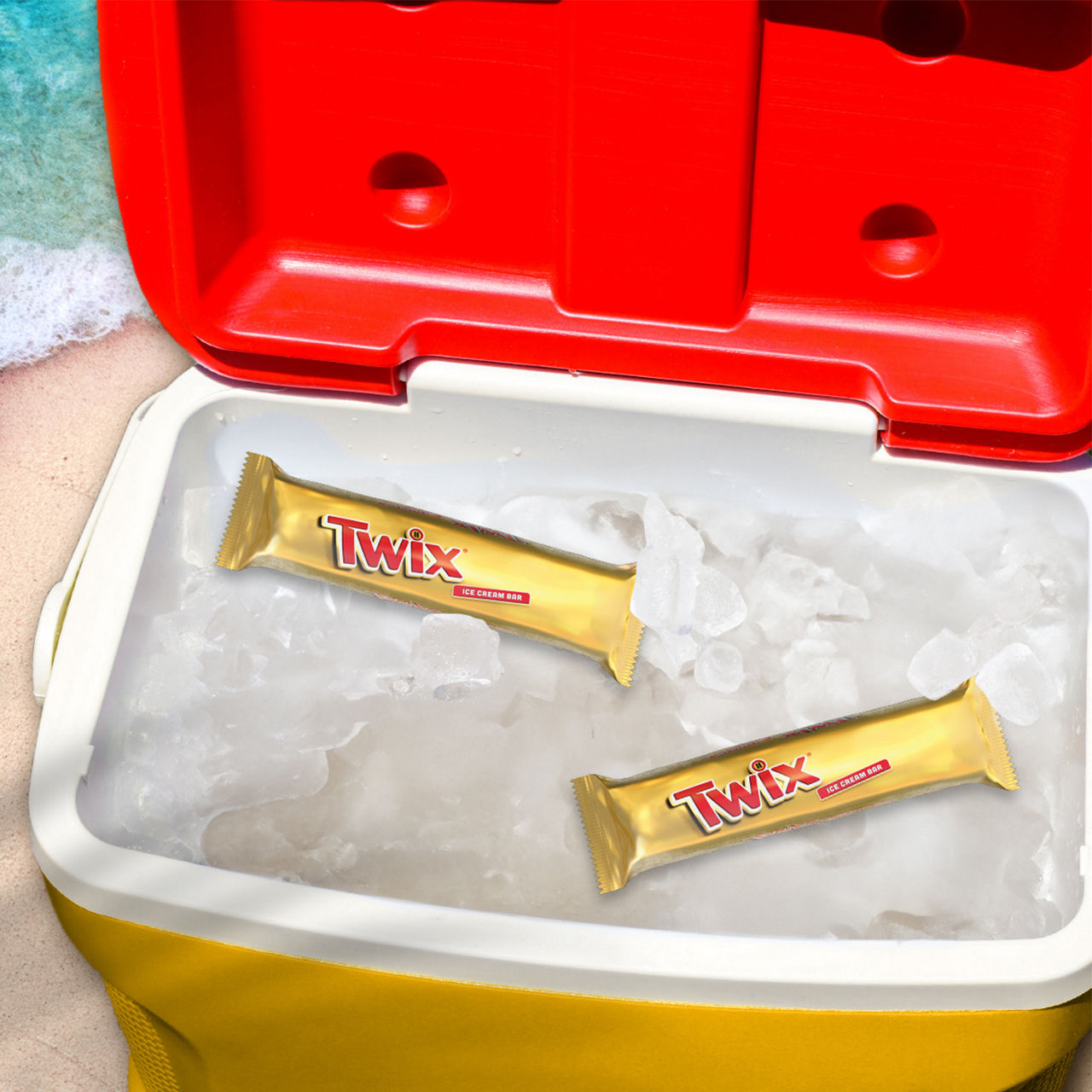 Twix Ice Cream Bars Vanilla Caramel Chocolatey Cookie Dessert Bar Individually Wrapped, 5 Pack