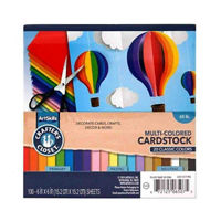 Crafter's Closet 6" x 6" Colored 65lb Cardstock Squares for Arts and Crafts, 20 Assorted Colors, 100 Sheets