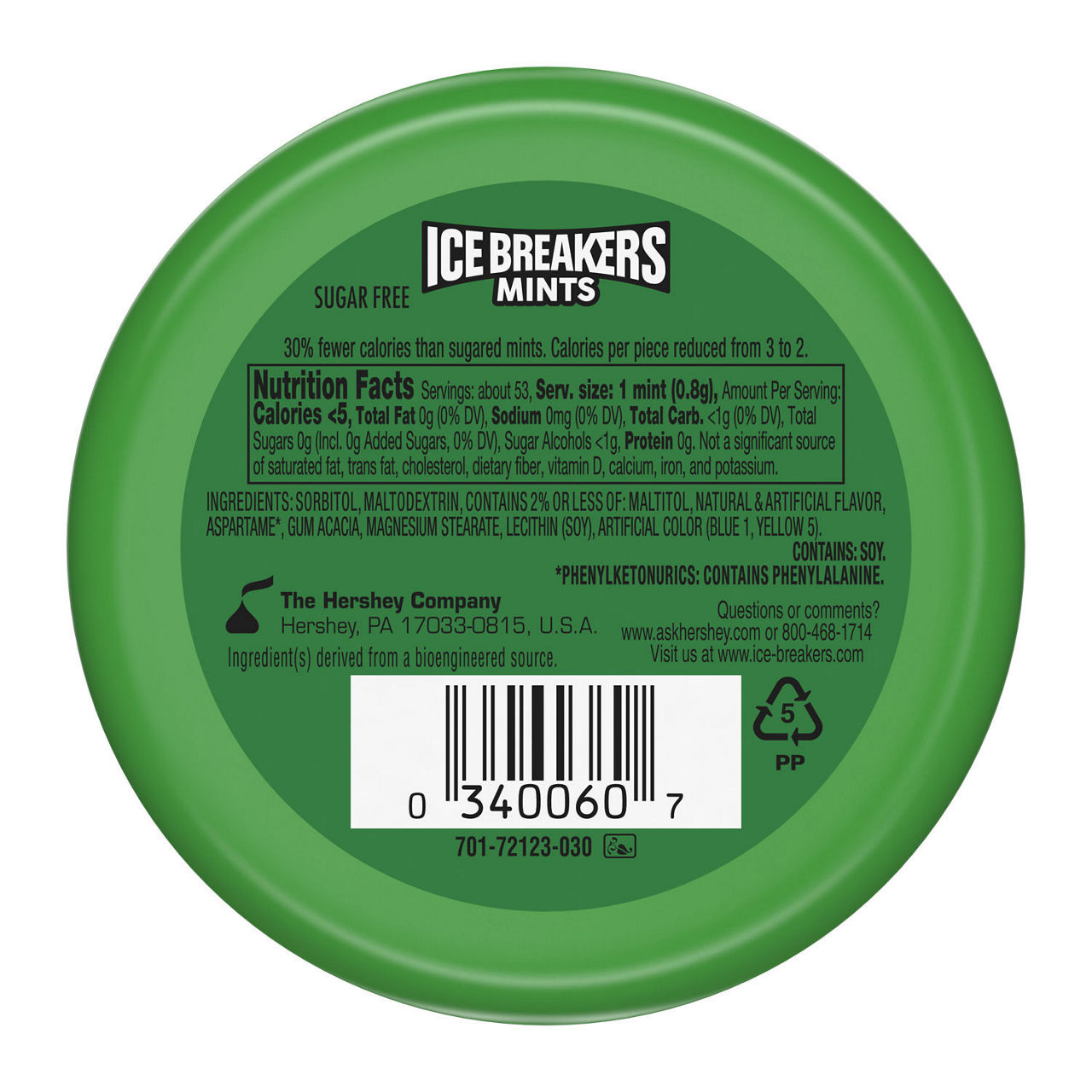 ICE BREAKERS Spearmint Sugar Free Mints Tin, 1.5 oz