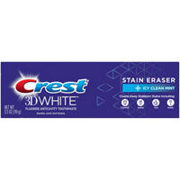 Crest 3D White Stain Eraser, Whitening Toothpaste Icy Clean Mint, 3.1 oz