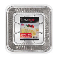 True Living Square Cake Pan with Lid, Heavy-Duty