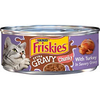 Purina Friskies Gravy Wet Cat Food, Extra Gravy Chunky With Turkey in Savory Gravy - 5.5 oz. Can