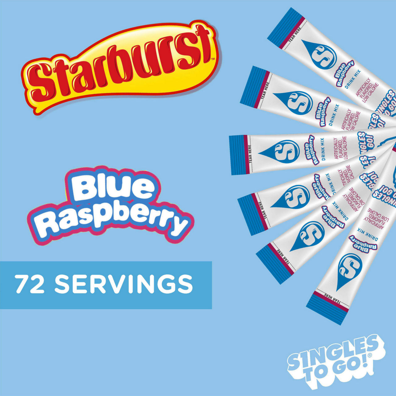 Starburst Drink Sticks Blue Raspberry 6ct