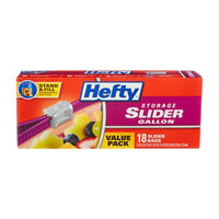 Hefty Storage Slider Gallon Bags, Pack of 18 
