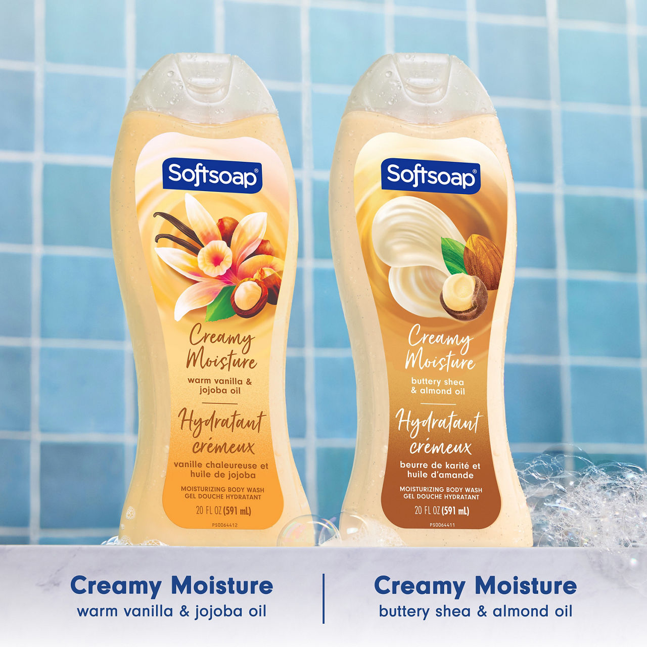 Softsoap Creamy Moisture Body Wash, Warm Vanilla and Jojoba Oil Scent, 20 fl oz