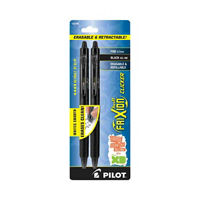 Pilot FriXion Clicker Erasable Gel Ink Pens, Fine Point, Black Ink, 2 Count