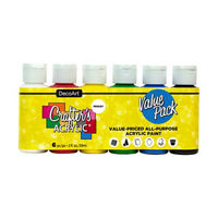 Crafter's Acrylic Value Pack, 6 Pack, Brights