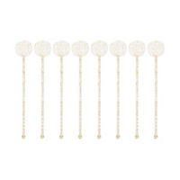 Gold Glitter Plastic Drink Stirrers, 8 Count