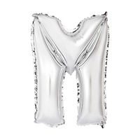 14" Foil Letter Balloon, Silver, M