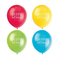 12" Latex Balloon Party Birthday Balloons, 8 Count