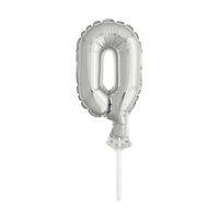 5" Foil Number Balloon Cake Topper, Gold, 0