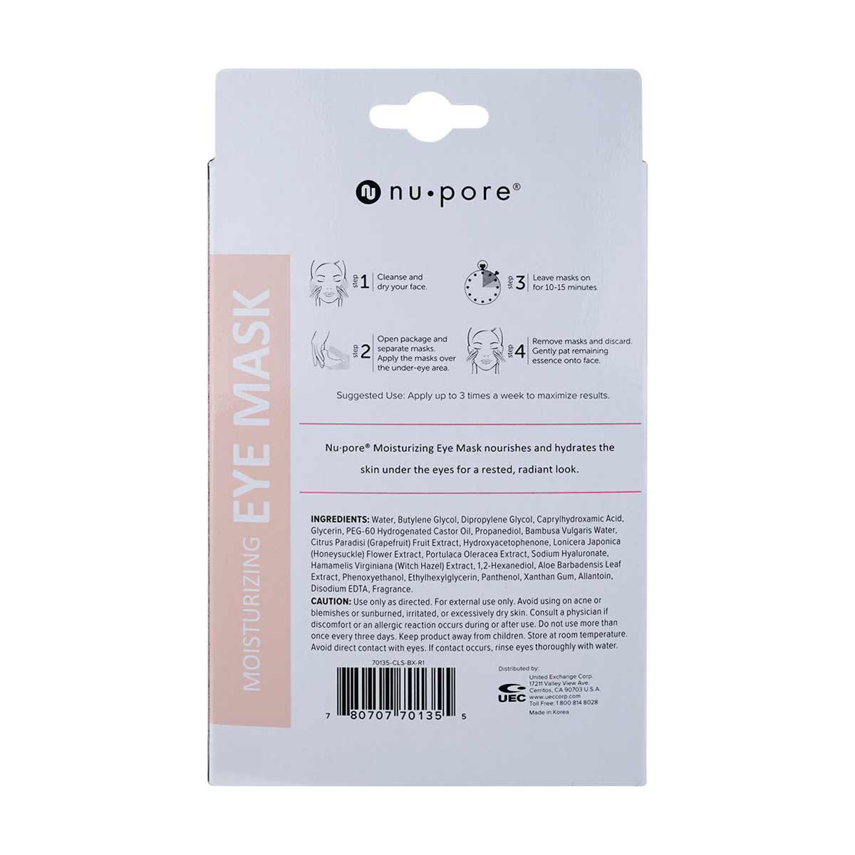 Nu-Pore Moisturizing Under Eye Treatment Masks, Pack of 2