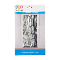 321 Party! Fringe Door Curtain, Silver, 3 ft
