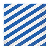 321 Party! Royal Blue Striped Beverage Napkins, 16