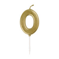 321 Party! Mini Gold Number 0 Birthday Candle