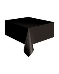 321 Party! Plastic Black Tablecloths, 108x54 in, 3 ct