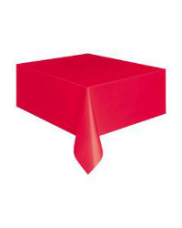 321 Party! Plastic Red Tablecloths, 108x54 in, 3