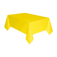 321 Party! Neon Yellow Plastic Tablecloth, 54x108 in