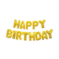 Gold Foil Happy Birthday Balloon Banner Kit