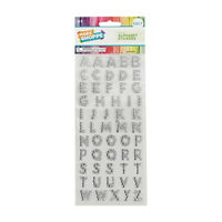 Make Shoppe Alphabet Gemstone Sticker, Silver, 55 Count