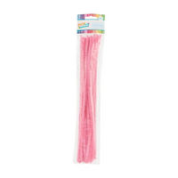 Make Shoppe Pink Tinsel Chenille Stems, 28 ct