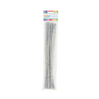 Make Shoppe Silver Tinsel Chenille Stems, 22 ct