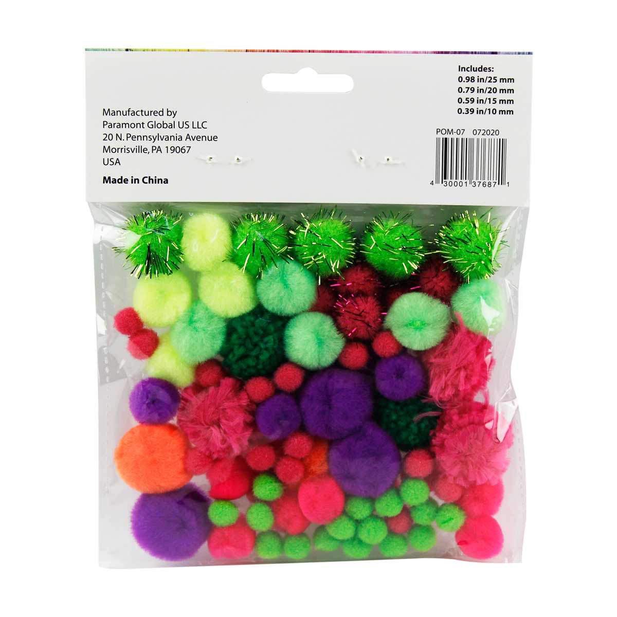 Make Shoppe Pom Pom, Neon Soft Pluffy Yarn, 80 Count