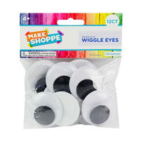 Make Shoppe Wiggle Eyes Self-Adhesive, Black On White,