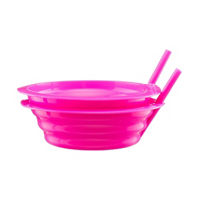 Plastic Sip a Bowl with Straw, Pack of