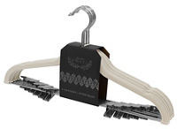 6 Pack Velvet Hangers with Clips, Linen
