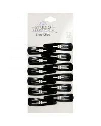 Studio Selection Snap Hair Black Clips, 12 Pieces
