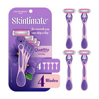 Skintimate Exotic Violet Blooms 4 Blade Disposable Razor,