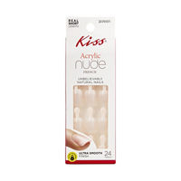 KISS Salon Acrylic Nude French Manicure Natural Ultra-Smooth Fake Nails - 24 Pieces