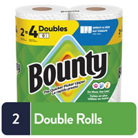 Bounty Paper Towels Select-A-Size White, 2 Double Rolls, 82 Sheets Per Roll