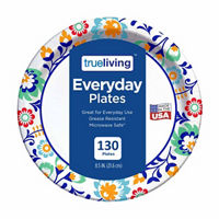 True Living Everyday Plates, 8.5 in, 130 ct