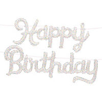 "Happy Birthday" Sprinkles Printed Balloon Script Banner