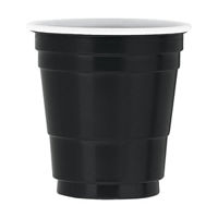 Black Plastic 2-oz. Shot Glasses, 20 Count