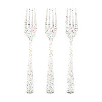 Rainbow Glitter Plastic Forks