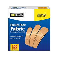 DG Health Family Pack Fabric Bandages Assorted, 100 ct