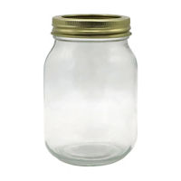 Glass Mason Jar with Metal Twist Lid, 16 oz