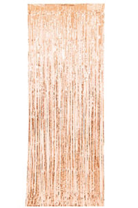 Foil Rose Gold Fringe Door Curtain, 3 x