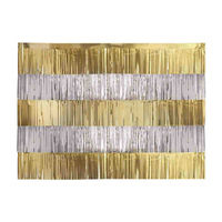 Unique Party! Gold & Silver Foil Fringe Backdrop Kit, 5 ct